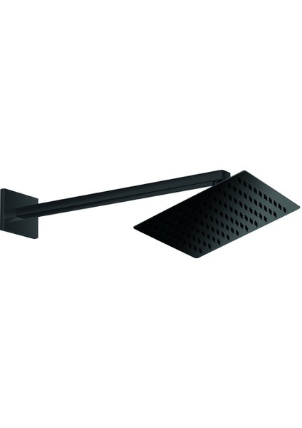Ankastre Duş Başlığı Kare Slim Metal 20X20 cm Siyah ADS27-S