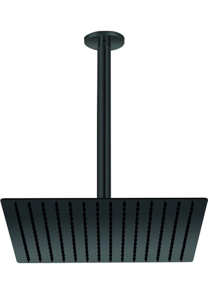 Ankastre Duş Başlığı Kare Slim Metal 30X30 cm Siyah ADS21-S