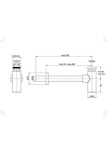 Krom Lavabo Sifonu SFN01