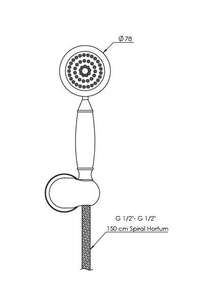 Askılı Duş Takımı Siyah Beyaz Retro DST29-O fiyatları