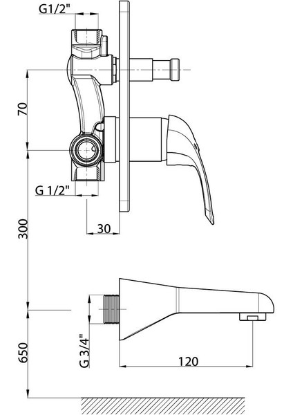 Ankastre Banyo Bataryası Adrio MAB120 fiyatları