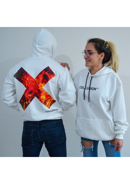 Baskılı Sweatshirt Kapüşonlu