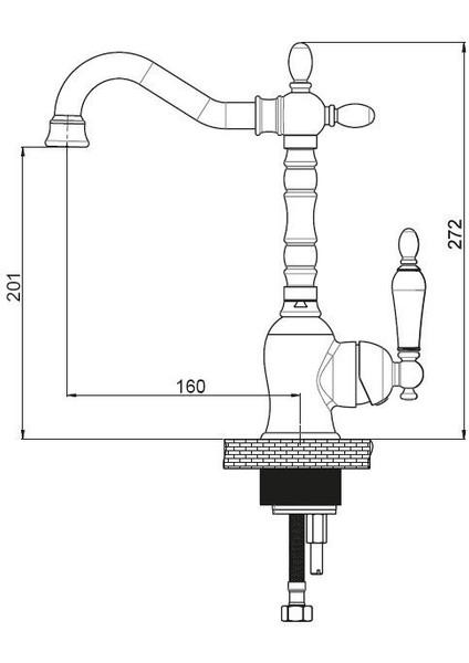 Tek Gövde Lavabo Bataryası Retro Antik Eskitme MTL180-SO fiyatları