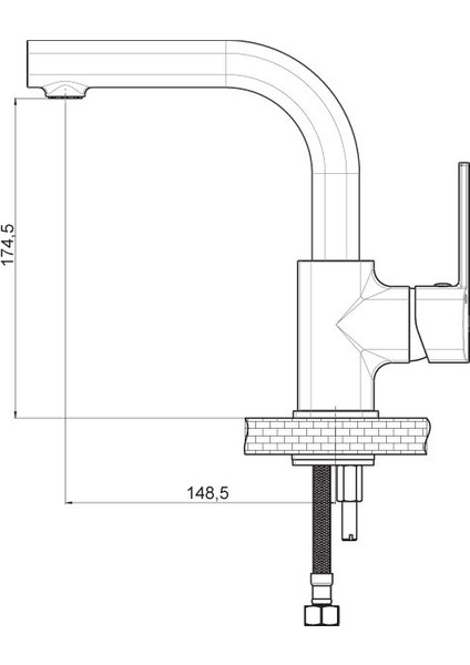 Tek Gövde Lavabo Bataryası Pedra MTL160