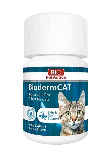 Biodermcat Kediler Için Çinko ve Biotin Tablet 100TB