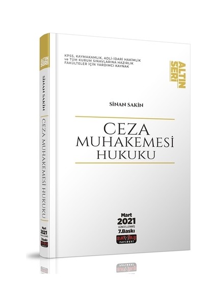 Ceza Muhakemesi Hukuku Konu Anlatımı - Sinan Sakin Mart 2021