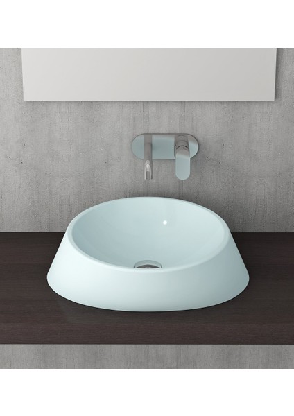 Venezıa Çanak Lavabo 56 cm - Mat Buz Mavi