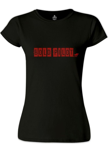 LordT-Shirt Bold Pilot Siyah Bayan Tshirt