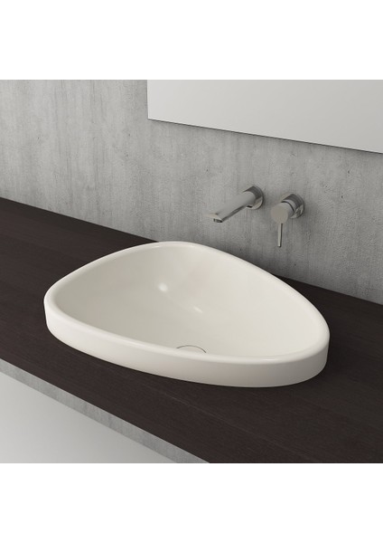 Bocchi Etna Tezgah Üstü Lavabo 58 cm Parlak Bisküvi 1112-014-0125