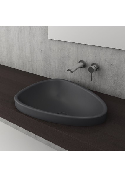Etna Tezgah Üstü Lavabo 58 cm - Mat Antrasit