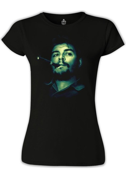 LordT-Shirt T-Shirt Che Guevara - Smoke 2 Siyah Bayan Tshirt