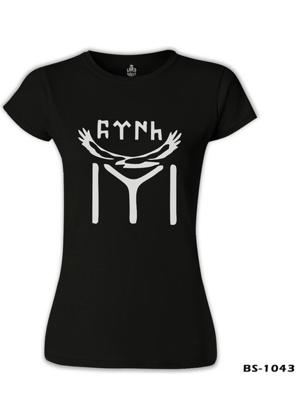LordT-Shirt Türk Kayı Boyu Bayrak - Logo Siyah Bayan Tshirt fiyatları