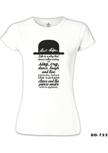 LordT-Shirt T-Shirt Charlie Chaplin - Curtain Beyaz Bayan Tshirt fiyatları