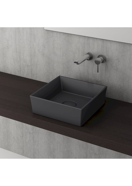 Vessel Kare Lavabo 38X38 cm - Mat Antrasit
