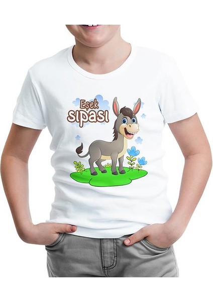 LordT-Shirt Aile - Eşek Sipasi Beyaz Çocuk Tshirt