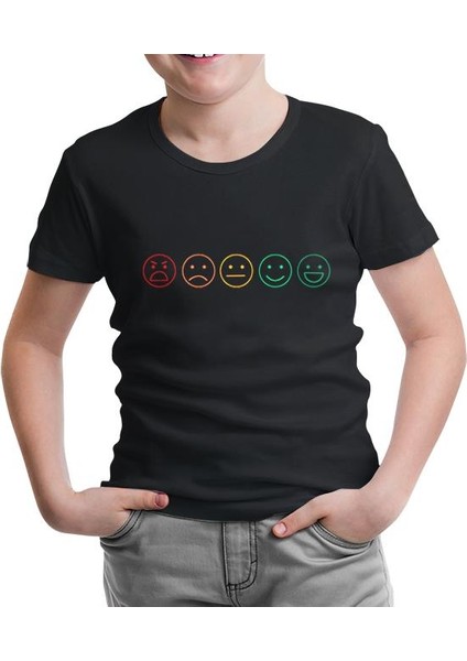 LordT-Shirt Emoji Siyah Çocuk Tshirt