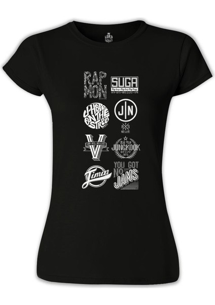 LordT-Shirt T-Shirt Bts - Logo Siyah Bayan Tshirt