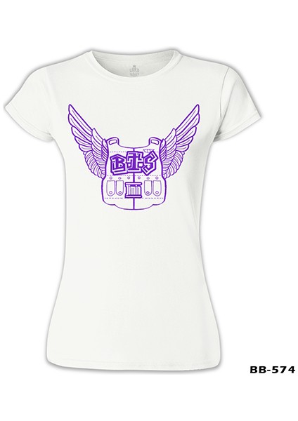 LordT-Shirt T-Shirt Bts - Jimin Wings Beyaz Bayan Tshirt