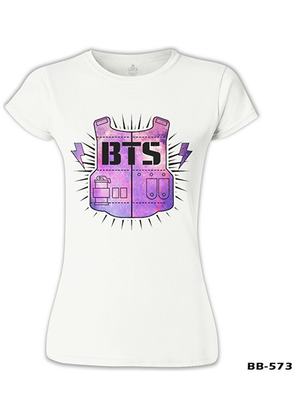 LordT-Shirt Bts - Logo 3 Beyaz Bayan Tshirt