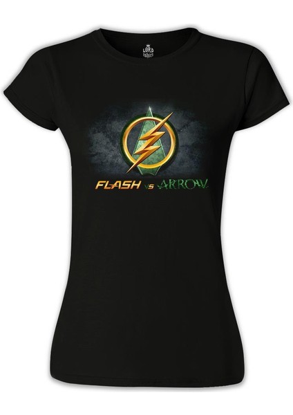 LordT-Shirt Flash Vs Arrow Siyah Bayan Tshirt