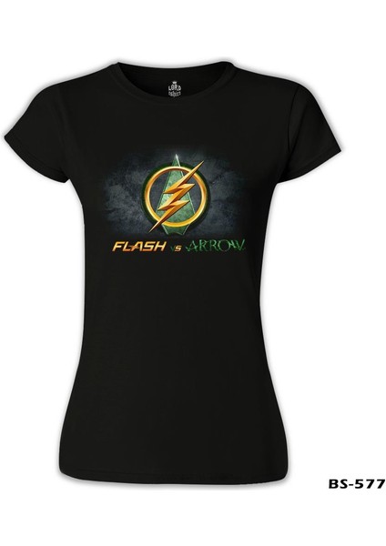 LordT-Shirt Flash Vs Arrow Siyah Bayan Tshirt