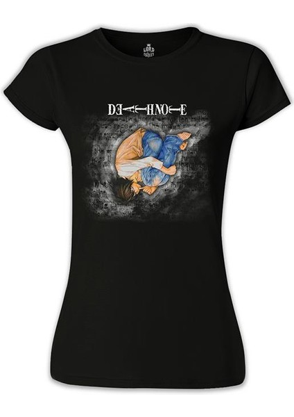LordT-Shirt Death Note - Upside Down Siyah Bayan Tshirt