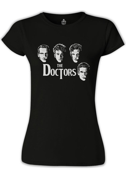 LordT-Shirt Doctor Who - The Doctors Siyah Bayan Tshirt