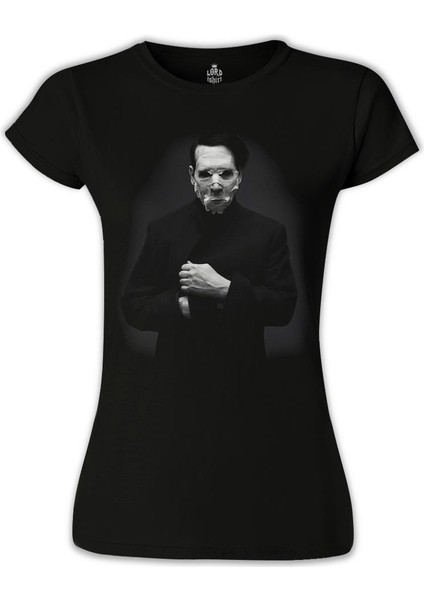 LordT-Shirt T-Shirt Marilyn Manson - Pale Siyah Bayan Tshirt