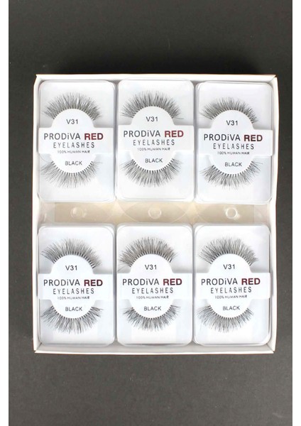 Red V31 Eyelashes 12'li Bütün Takma Kirpik