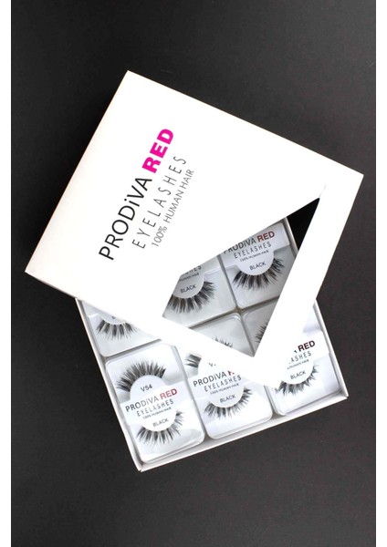 Red V54 Eyelashes 12'li Bütün Takma Kirpik