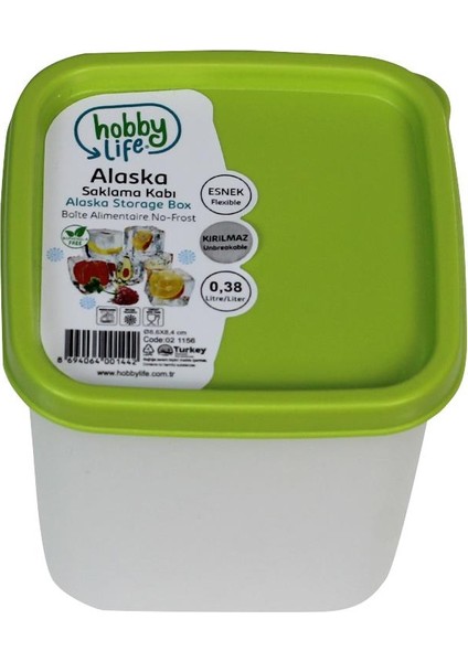 Alaska Nofrost Saklama Kabı 0,38 Litre Yeşil