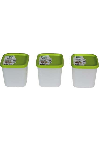 Alaska Nofrost Saklama Kabı 0,38 Litre 3'lü Yeşil