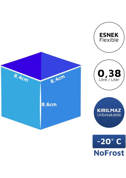 Alaska Nofrost Saklama Kabı 0,38 Litre 3'lü Turuncu