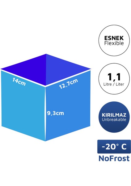 Alaska Nofrost Saklama Kabı 1,1 Litre Turuncu