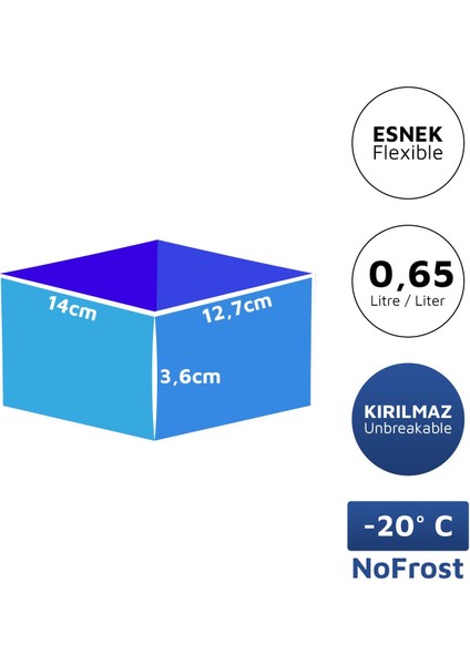 Alaska Nofrost Saklama Kabı 0,65 Litre 3'lü Turuncu