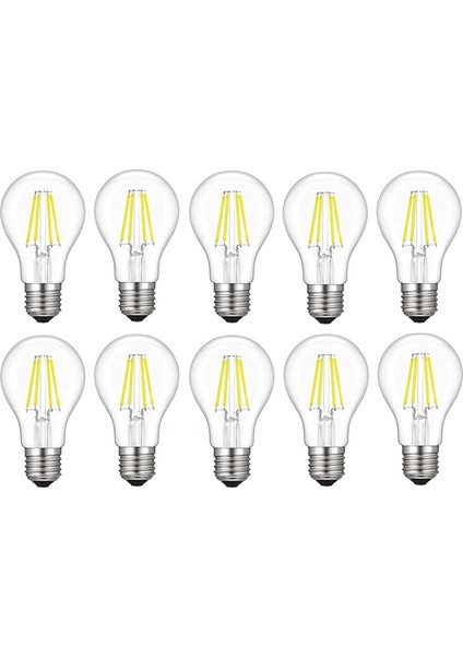 10'lu LED Ampul 6W 6500K E27 ( Beyaz ) ( A60 )