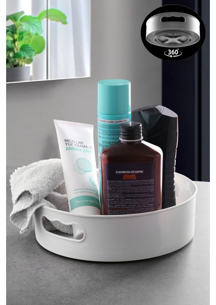360 Derece Dönen Banyo&buzdolabı Düzenleyici Tepsi