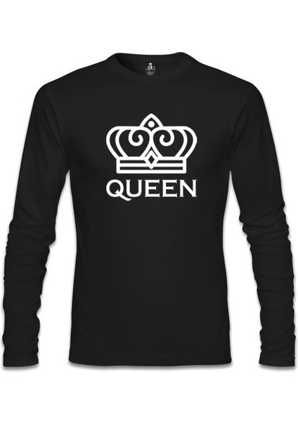 LordT-Shirt King And Queen - Queen Siyah Erkek Sweatshirt