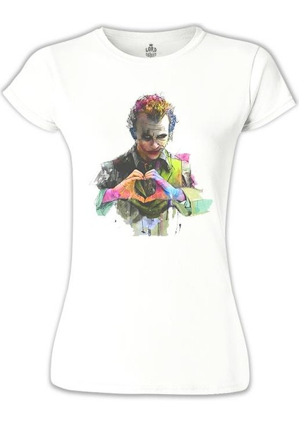 LordT-Shirt Joker - Love Beyaz Bayan Tshirt