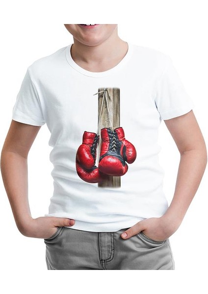 LordT-Shirt Boks Eldivenleri Beyaz Çocuk Tshirt
