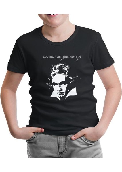 LordT-Shirt Ludwig Van Beethoven Siyah Çocuk Tshirt