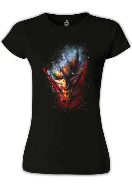 LordT-Shirt Joker - Face Siyah Bayan Tshirt