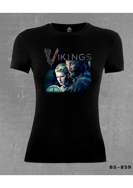 LordT-Shirt Vikings - Ragnar & Lagertha Siyah Bayan Tshirt fiyatları