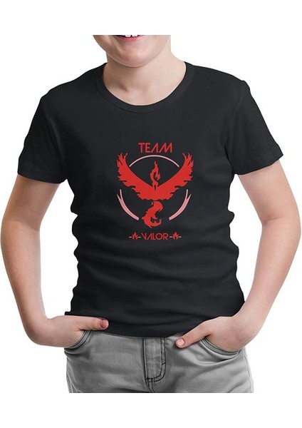 LordT-Shirt Pokemon Go - Team Valor Siyah Çocuk Tshirt