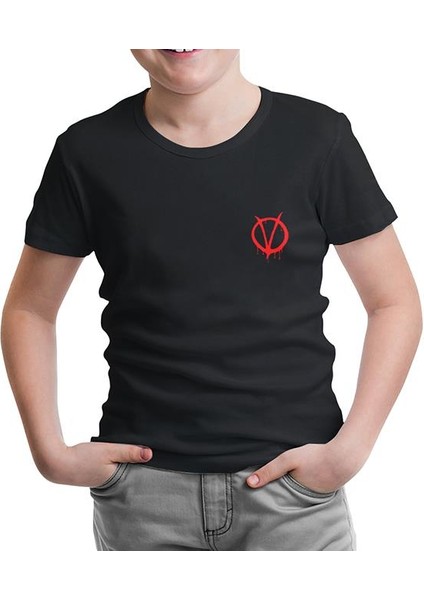 LordT-Shirt V For Vendetta - V Logo Siyah Çocuk Tshirt