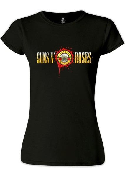 LordT-Shirt Guns N Roses - Drops Logo Siyah Bayan Tshirt