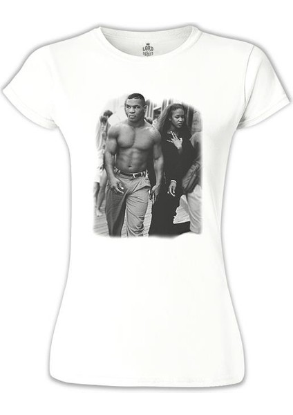 LordT-Shirt Mike Tyson And Naomi Beyaz Bayan Tshirt