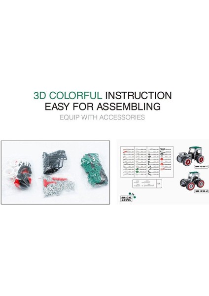 241 Adet 2-In-1 Paslanmaz Çelik Traktör Modeli Yapı Taşları Çocuklar Için Tuğla Seti (Yurt Dışından)