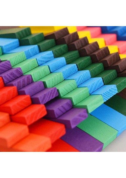 Yalıruı Domino Blokları Set Renkli Domino Çocuk Oyuncakları Eğitici Oyuncaklar Ahşap Domino Seti Çocuklar Için Hediye (Yurt Dışından)
