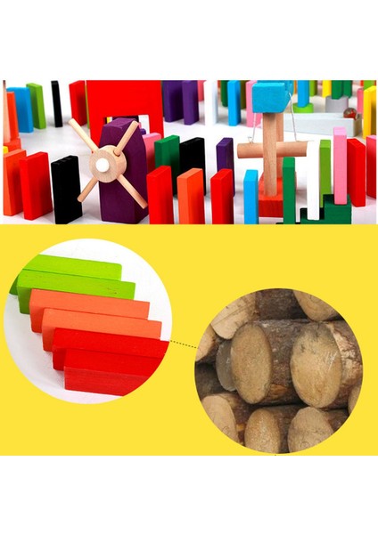 Yalıruı Domino Blokları Set Renkli Domino Çocuk Oyuncakları Eğitici Oyuncaklar Ahşap Domino Seti Çocuklar Için Hediye (Yurt Dışından)
